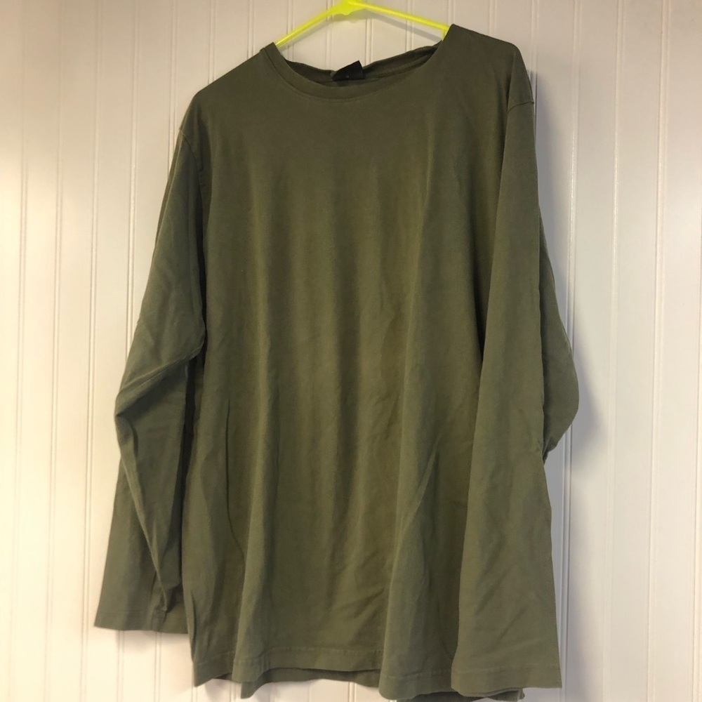 Woolrich Men's Olive Green Long Sleeve Shirt Cotton Large